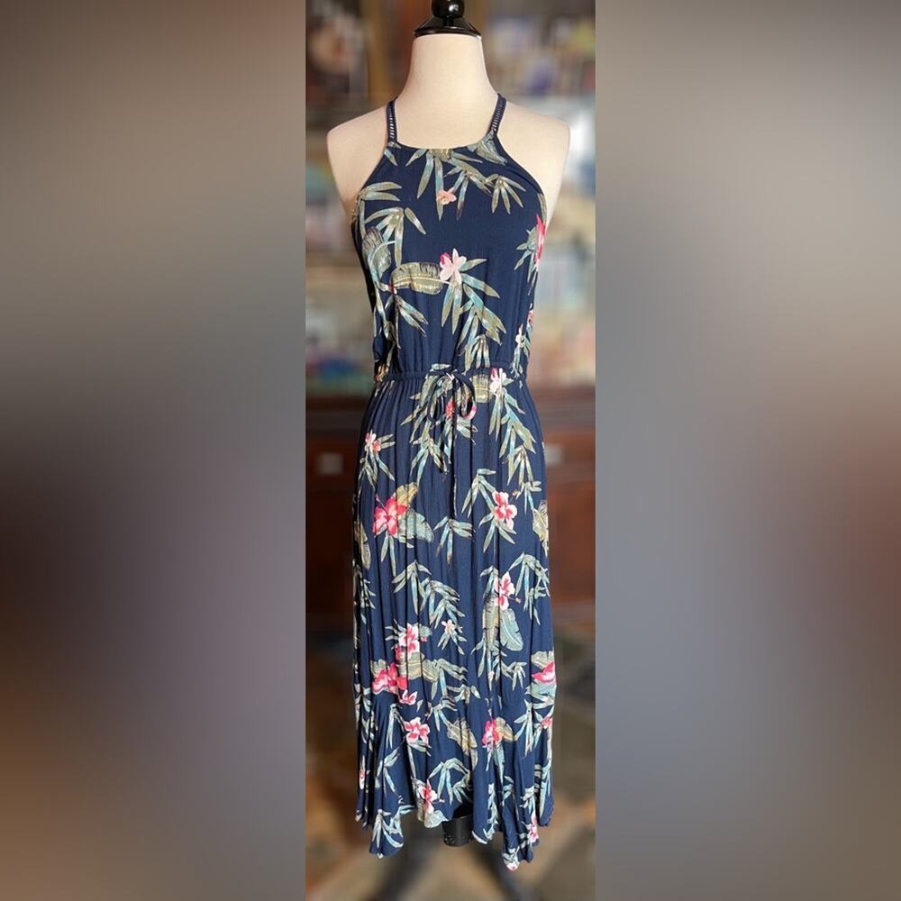 ROXY ~ GROOVE THE PHYSICAL DRESS ~ Tropical Drawstring Dress ~ XS - Picture 9 of 10